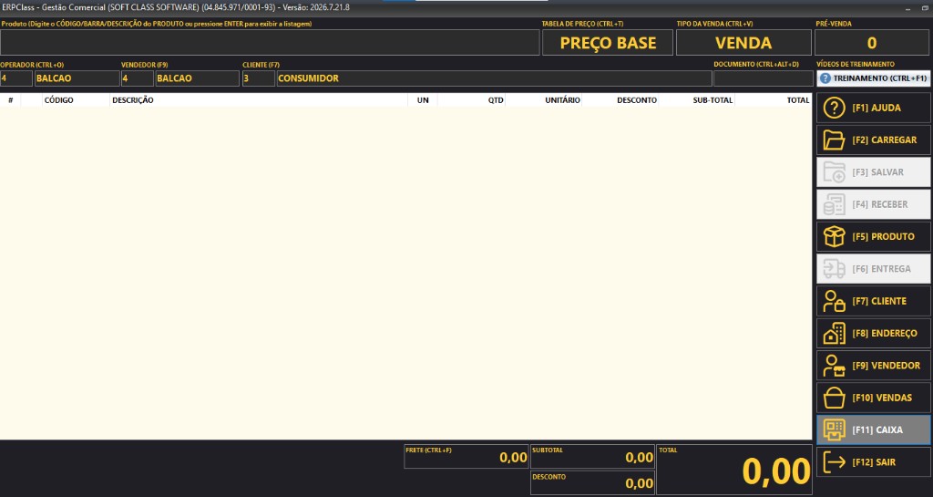 Módulo Vendas e PDV no ERPClass
